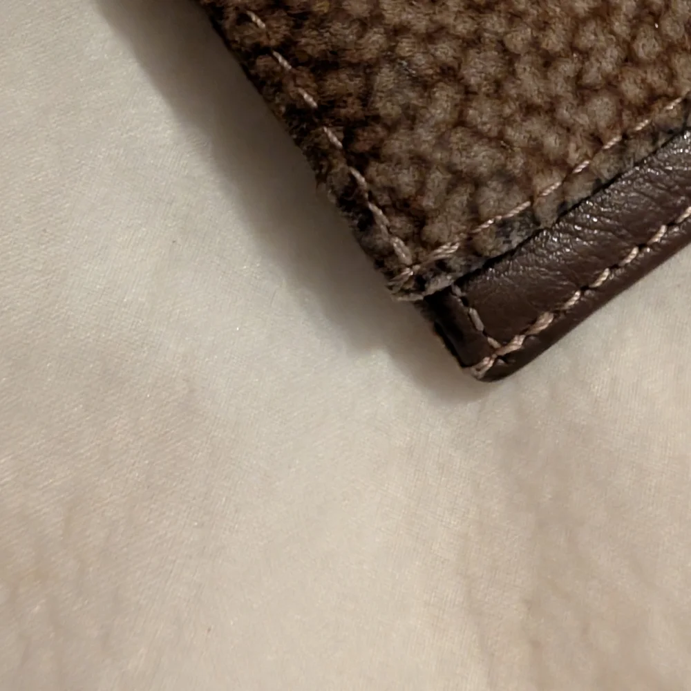 Borbonese Redwall Leather Folding Snap Wallet Vintage Brown VGUC